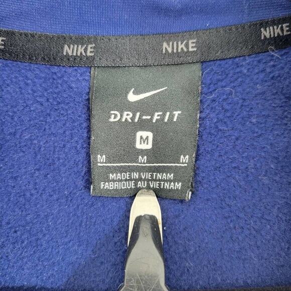 NIKE Dri-Fit Blue & Black 3/4 Zip Athletic Pullover Sweatshirt Mens Size Medium - Picture 3 of 15